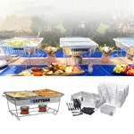 Hotel Restaurant Catering Serving Dishes Display Racks Buffet Food Warmer Set Chafing Rack with Aluminum Pan Spoon