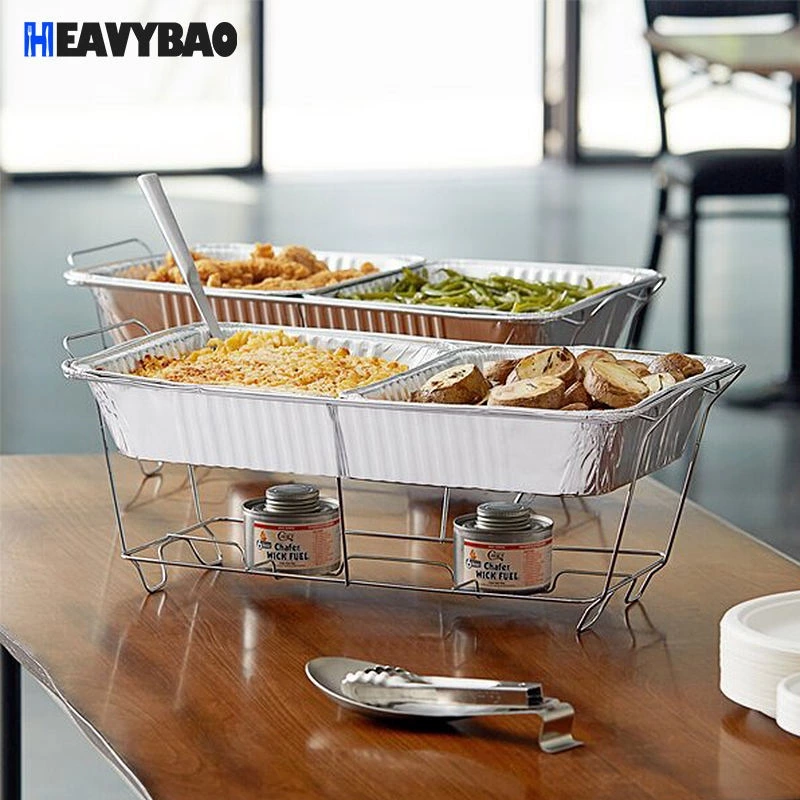 Hotel Restaurant Catering Serving Dishes Display Racks Buffet Food Warmer Set Chafing Rack with Aluminum Pan Spoon