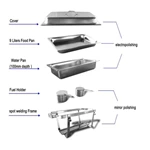 High Quality Economic Buffet Tools Stainless Steel Induction Food Warmers Used Food Hotpot Commercial Chafing Dish