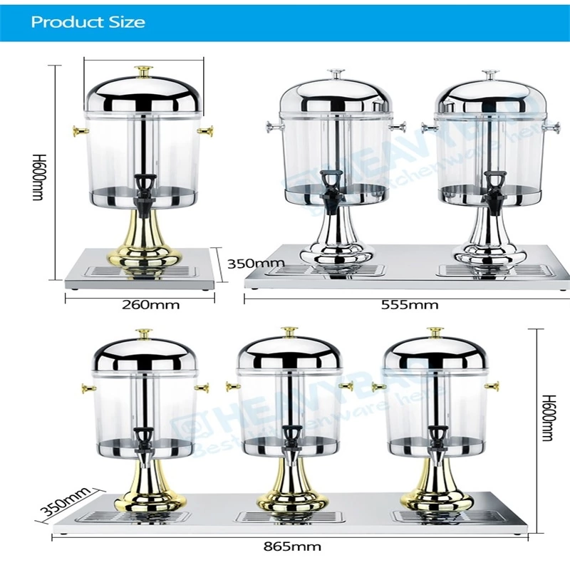 Commercial Acrylic Drink Dispenser Heavy Duty Catering Equipment for Buffet for Fruit Juice Dispensation