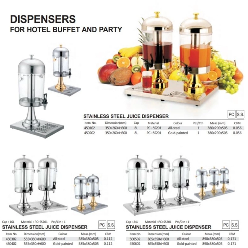 Modern Stainless Steel Legs Juice Dispenser for Buffet High Productivity New Condition for Hotels and Restaurants