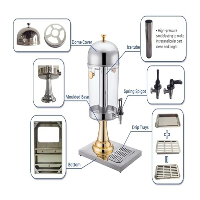 Modern Stainless Steel Legs Juice Dispenser for Buffet High Productivity New Condition for Hotels and Restaurants