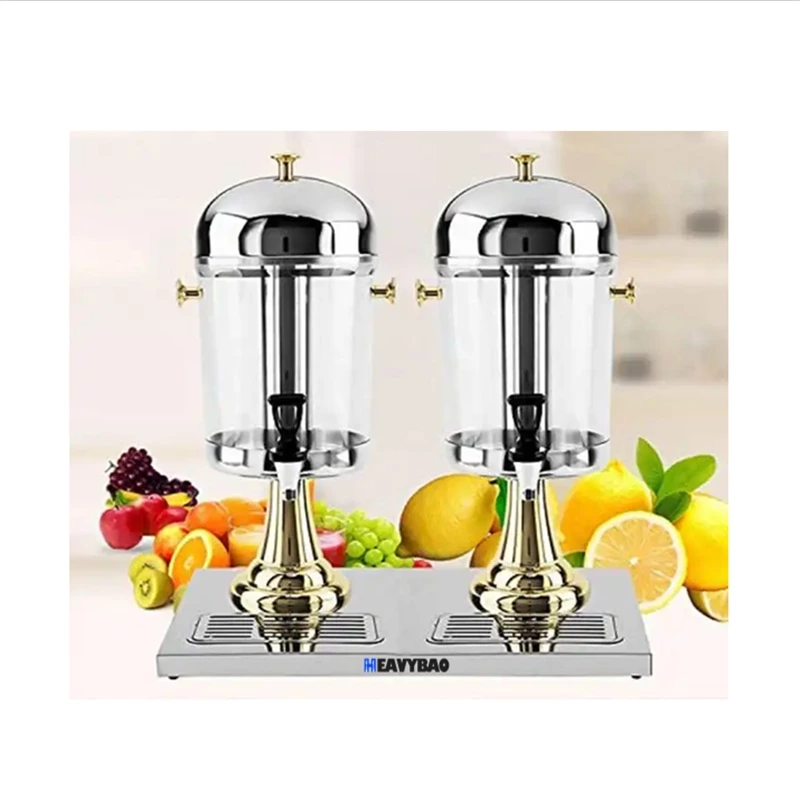 Double Head Wholesale Stainless Steel Soft Cooling Juice Dispenser With Ice Storage For Party