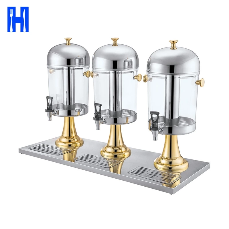 Double Head Wholesale Stainless Steel Soft Cooling Juice Dispenser With Ice Storage For Party