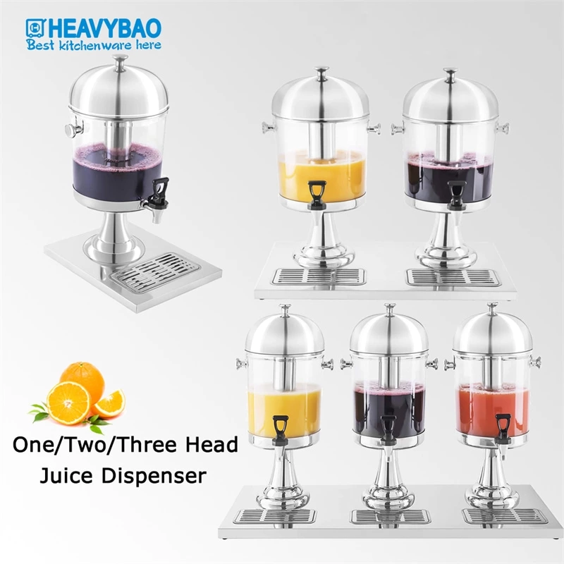 Double Head Wholesale Stainless Steel Soft Cooling Juice Dispenser With Ice Storage For Party