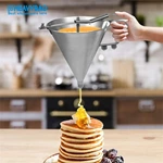 Heavy Duty Stainless Steel Pastry Sirup Filter Batter Funnel With Stand