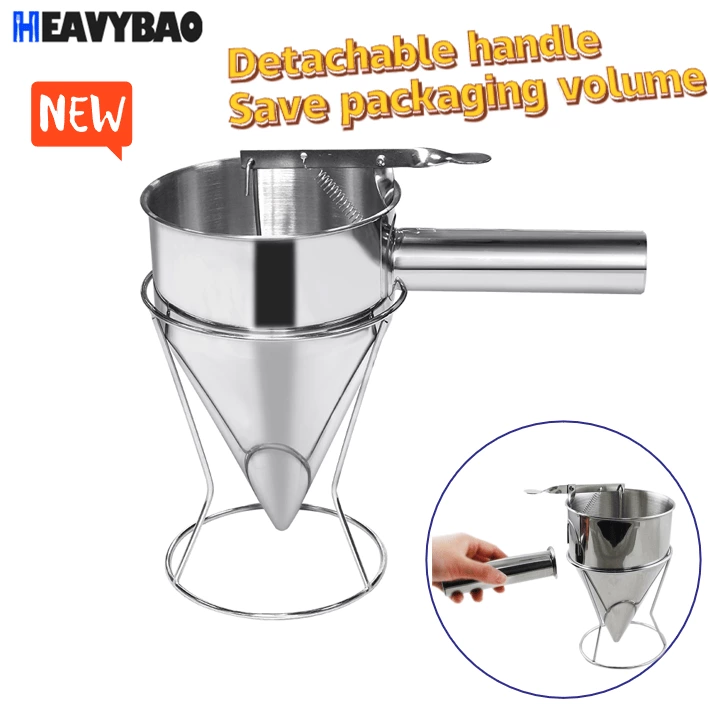 Detachable Stainless Steel Manuel Batter Dispenser Detachable Cupcake Kitchen Utensils Gadget Takoyaki Dispenser Funnel