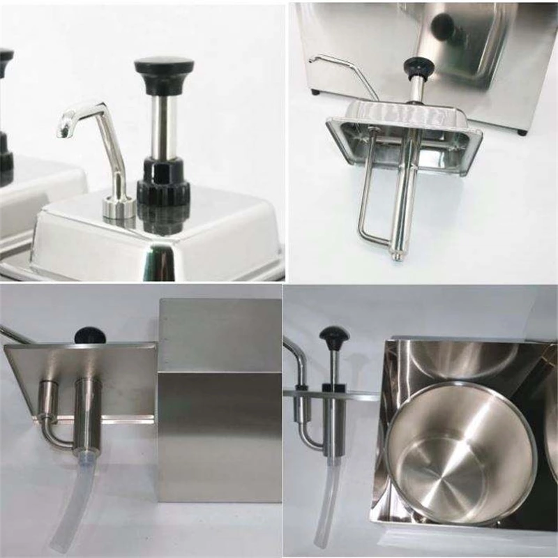 Commercial Sauce Squeezer Bottle Stainless Steel Sauce Pump Dispenser Condiment Dispensers