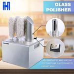 Electric Commercial Glassware Polishing Washer Wiping Machine Wine Glass Cup Dryer Polisher Brushes