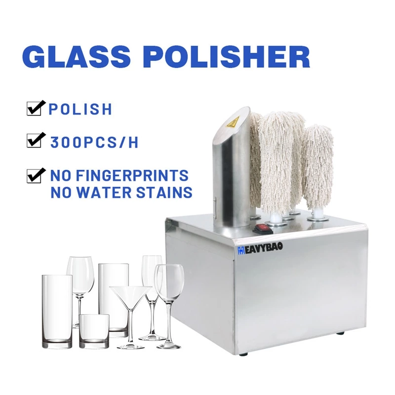 Glasses Bar Restaurant Cafe Glass Edge Polishing Machine Glass Cup Dryer And Polisher