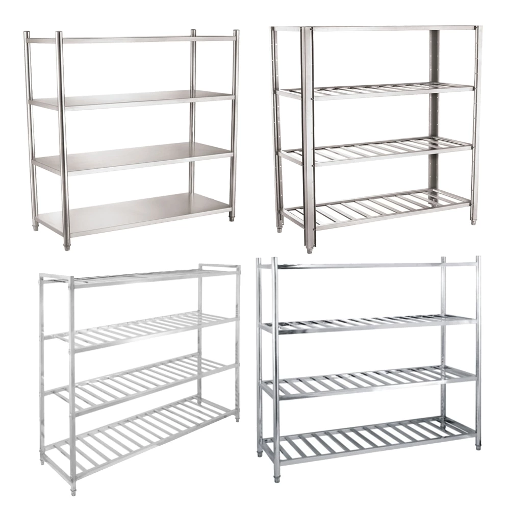 New Design Stainless Steel Square Ladder Type Storage Rack Hotel Kitchen Work Bench Food Rack Shelf Kitchen Machines