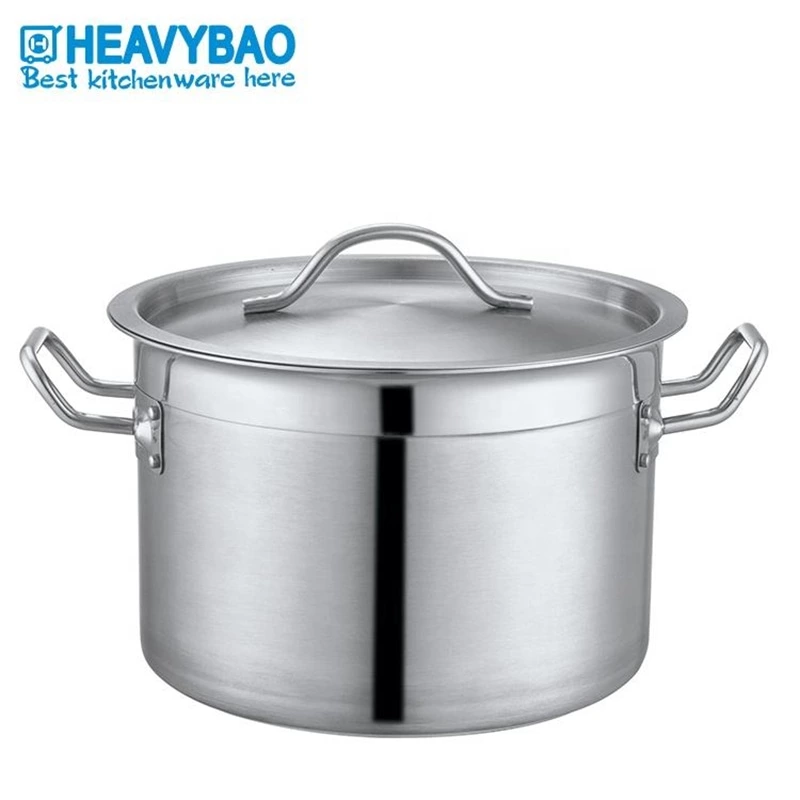 Low Body High Quality Kitchen Use Stainless Steel Stock Pot Cookware Pot