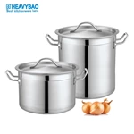 Different Capacity Sandwich Aluminum Base Stainless Steel Stock Pot Cookware Pot