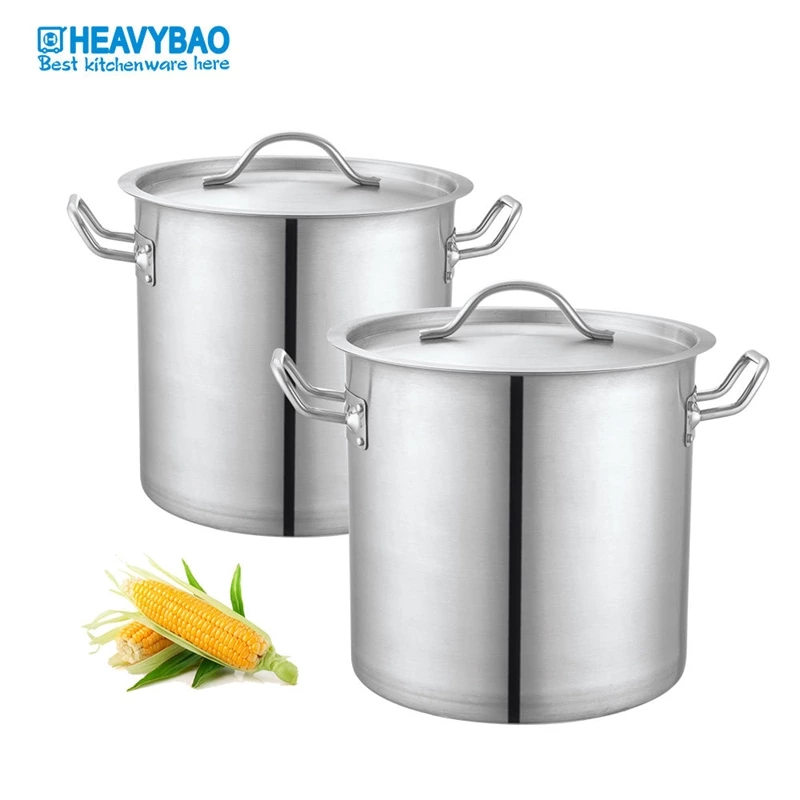 Different Capacity Sandwich Aluminum Base Stainless Steel Stock Pot Cookware Pot