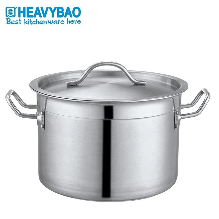 High Quality Kitchenware  Stainless Steel Stock Pot Soup Pots Aluminium Cooking Hot Pot Set