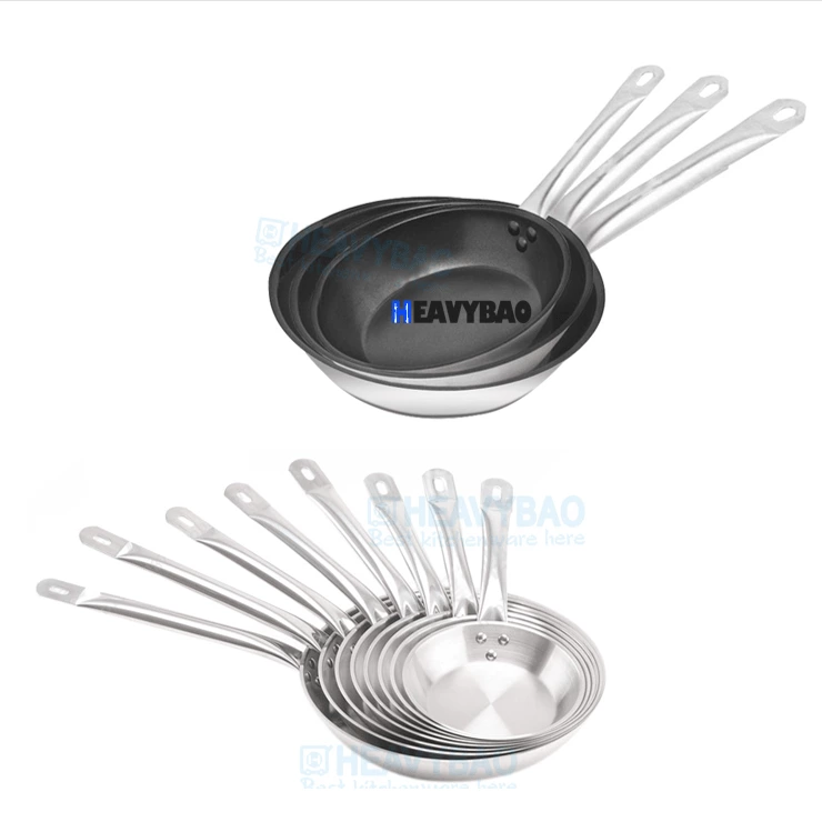 High Quality Stainless Steel Fry Pan with Aluminium Base Used for Restaurant Cooking Hot Sale for Hotels New Condition