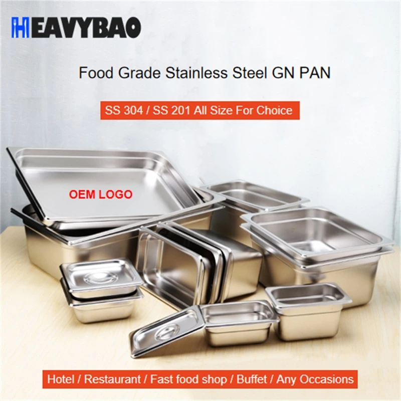 High Quality Stainless Steel Standard Food Pans Gastronorm Food Container Gn Pan