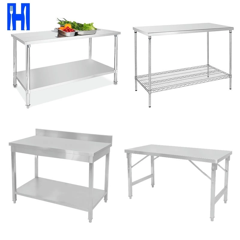 Adjustable Kitchen Work Table H Stainless Steel Table For Prep Commercial Heavy Duty Table