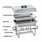 Buffet Equipment Luxury Stainless Steel Foldable Chafing Dish For Hotel And Restaurant Commercial Buffet Food Warmer