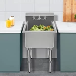 Commercial Stainless Steel Sink 1 Compartment Prep & Utility Sink With  Bowl For Bar, Restaurant, Kitchen, Hotel And Home