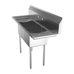 Compartment Stainless Steel NSF Commercial Kitchen Sink with Right and Left Drainboards Utility Restaurant Sink