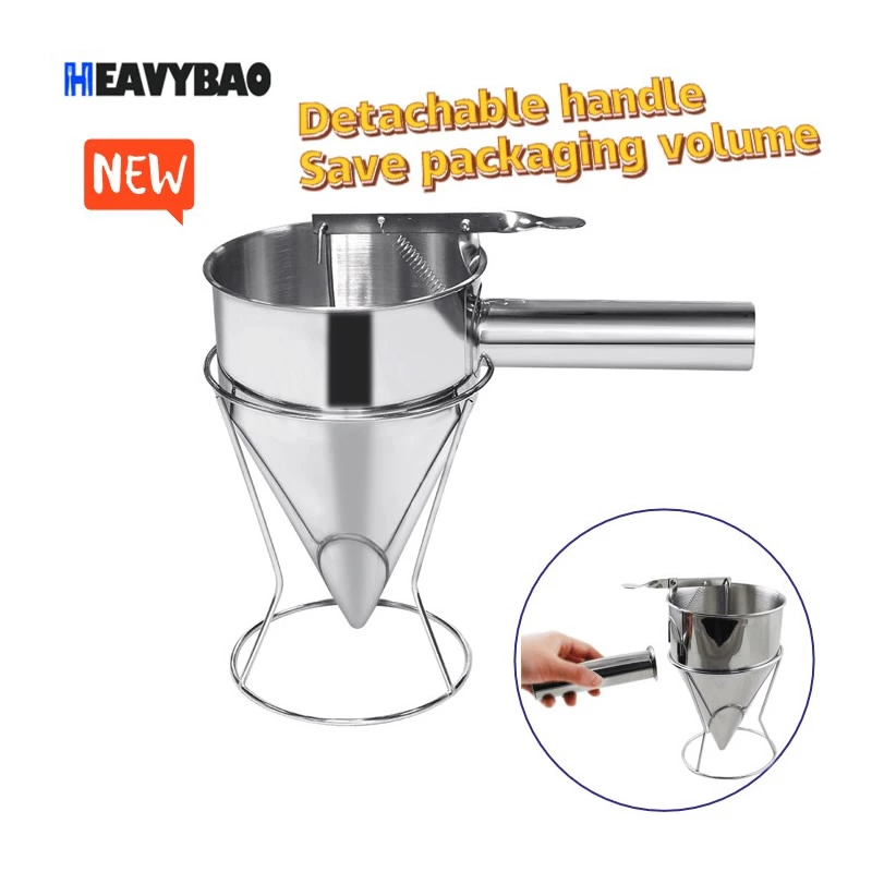 Detachable Stainless Steel Manuel Batter Dispenser Detachable Cupcake Kitchen Utensils Gadget Takoyaki Dispenser Funnel