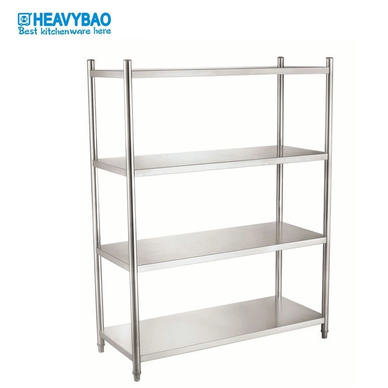 Heavy-duty Stainless Steel Square Ladder Type Storage Rack Hotel Kitchen Machines Work Bench Food Rack Shelf