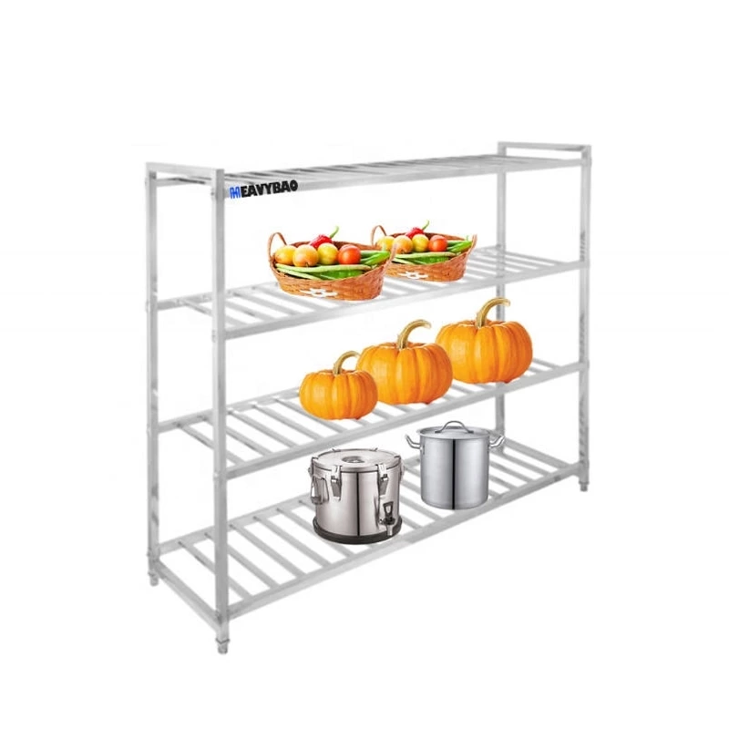 Heavy-duty Stainless Steel Square Ladder Type Storage Rack Hotel Kitchen Machines Work Bench Food Rack Shelf