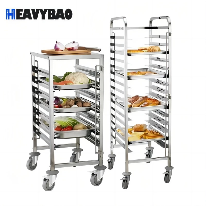 Heavybao Customized Kitchenware Stainless Steel Hotel  18-tier Closed Type Aluminium Food Catering Trolley For Service Equipment