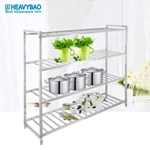 New Design Stainless Steel Square Ladder Type Storage Rack Hotel Kitchen Work Bench Food Rack Shelf Kitchen Machines