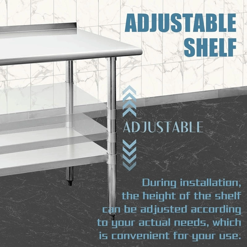 Sinkstables H Stainless Steel Table For Prep Work 24 X 60 Inches Nsf Duty Table With Undershelf And Backsplash