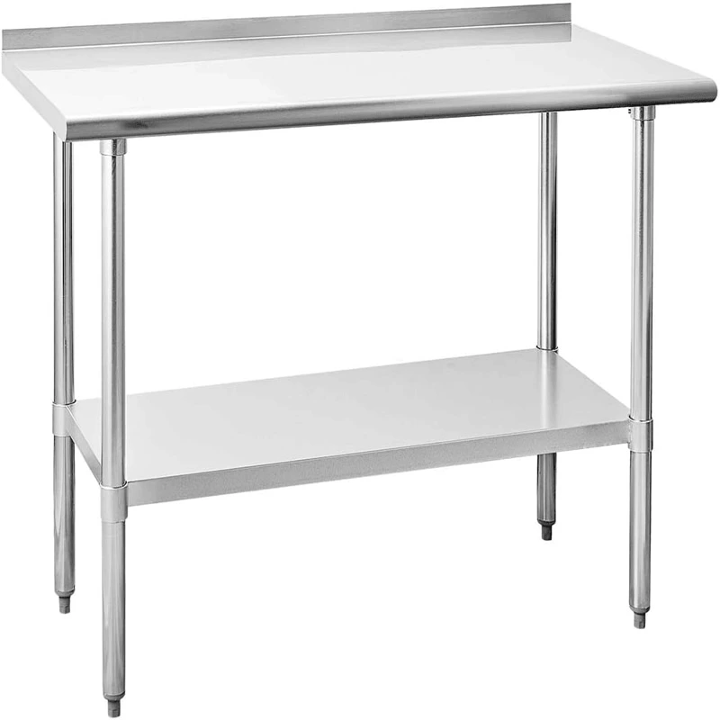 Sinkstables H Stainless Steel Table For Prep Work 24 X 60 Inches Nsf Duty Table With Undershelf And Backsplash