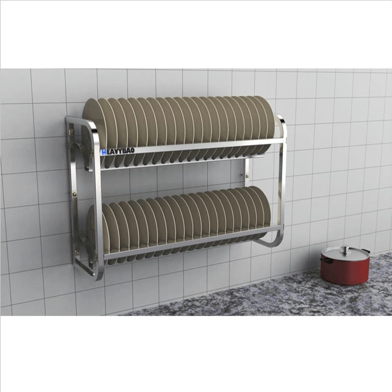 Stainless Steel Wall-Mounted Hanging Shelf Sustainable Kitchen Storage Rack for Restaurant Use Plate Holder for Hotels