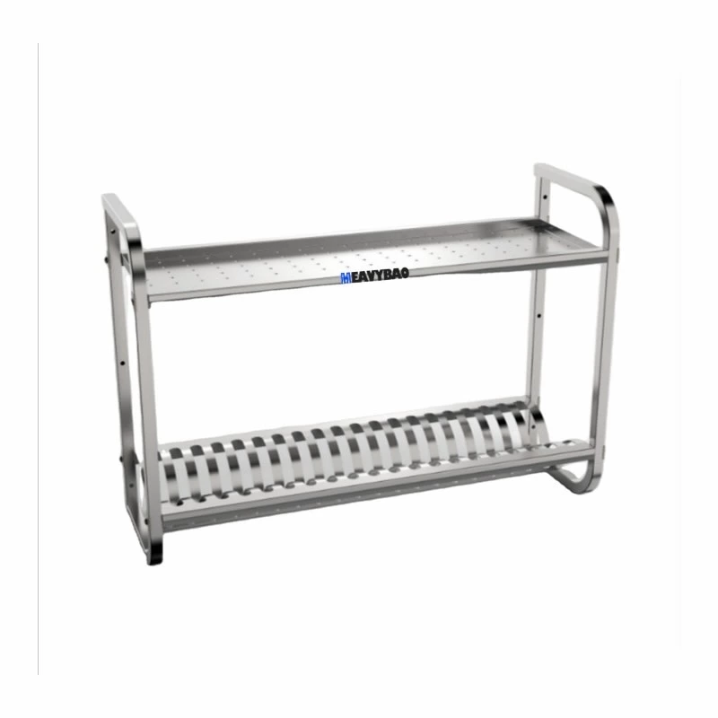 Stainless Steel Wall-Mounted Hanging Shelf Sustainable Kitchen Storage Rack for Restaurant Use Plate Holder for Hotels