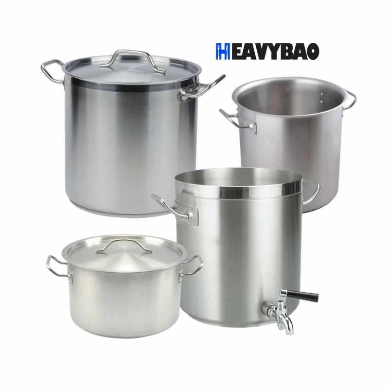 Heavybao High Quality Kitchenware  Stainless Steel Stock Pot Soup Pots Aluminium Cooking Hot Pot Set