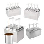 Commercial 3 Bucket Stainless steel Table Top Ketchup Dispenser Multi Condiment Pump Gun Sauce Dispenser