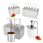 Commercial 3 Bucket Stainless steel Table Top Ketchup Dispenser Multi Condiment Pump Gun Sauce Dispenser