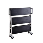 Commercial Grade Cart Wire Rolling Cart with Handle Bar Steel Service Cart with Utility Shelf Food Storage Trolley