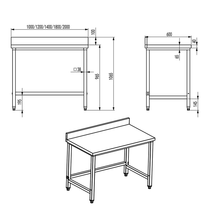 Adjustable Kitchen Work Table H Stainless Steel Table For Prep Commercial Heavy Duty Table