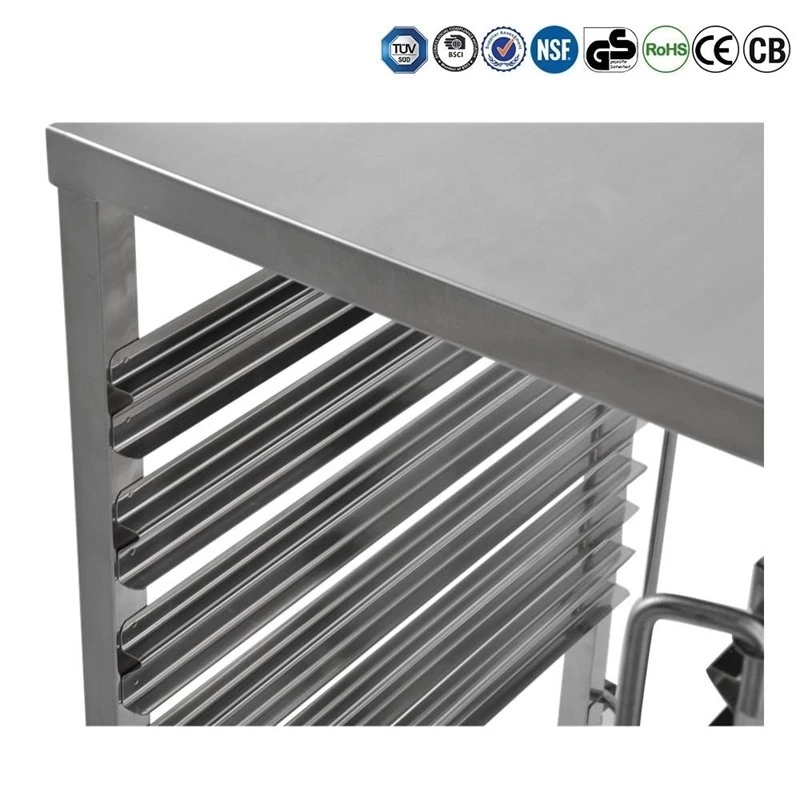 Heavybao Hotel Restaurant Kitchen Assembling Stainless Steel Rack Gn Pan Cart With Worktable