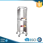 Stainless Steel Bakery Hotel Rack Cart Knocked-Down Design for Efficient Food Transport in Bread Shops Kitchen Machines