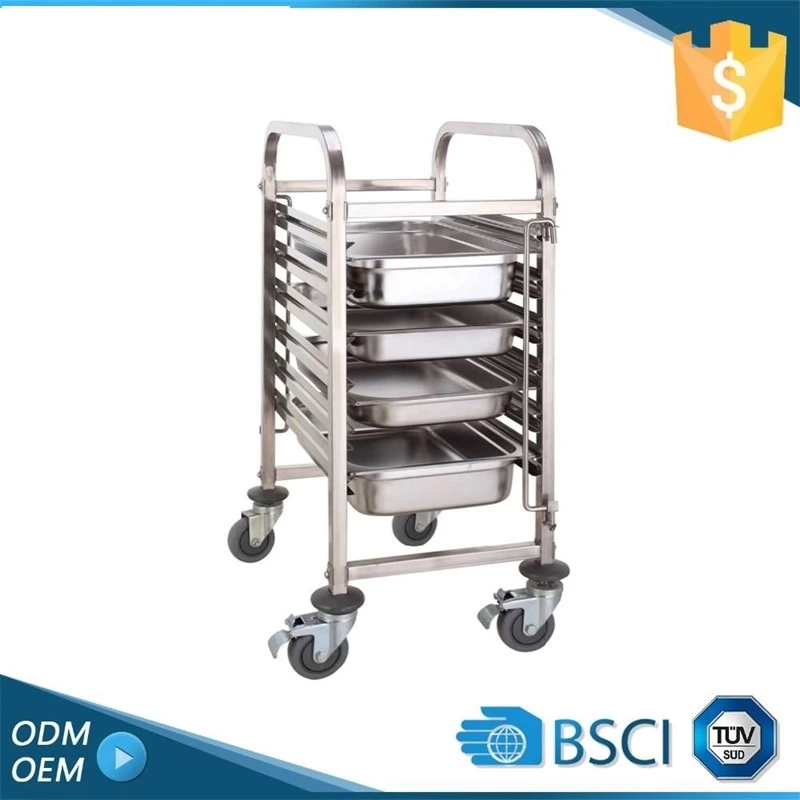 Stainless Steel Bakery Hotel Rack Cart Knocked-Down Design for Efficient Food Transport in Bread Shops Kitchen Machines