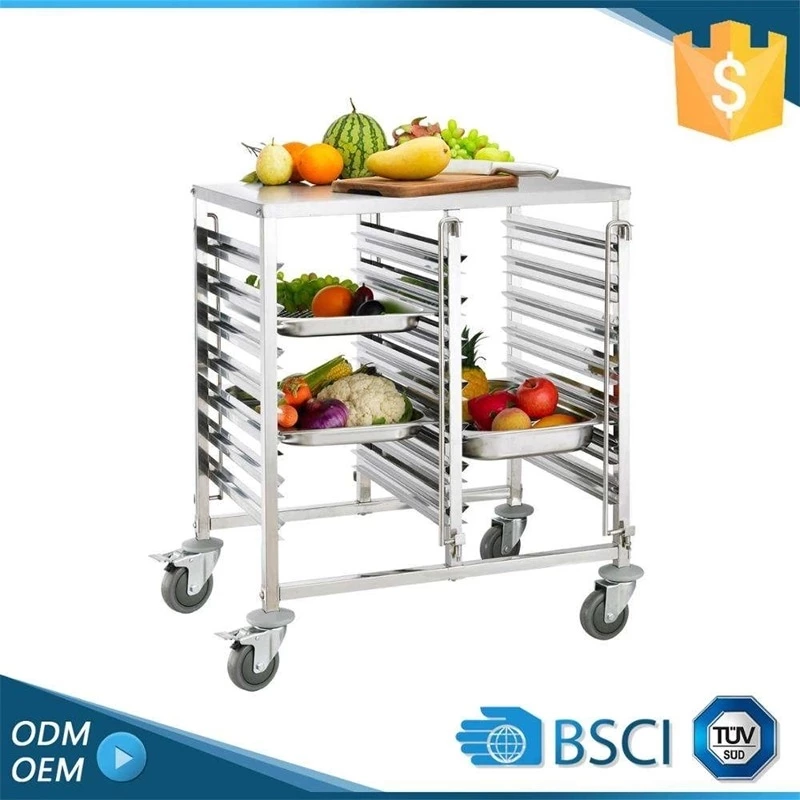 Stainless Steel Bakery Hotel Rack Cart Knocked-Down Design for Efficient Food Transport in Bread Shops Kitchen Machines