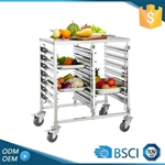 Stainless Steel Bakery Hotel Rack Cart Knocked-Down Design for Efficient Food Transport in Bread Shops Kitchen Machines
