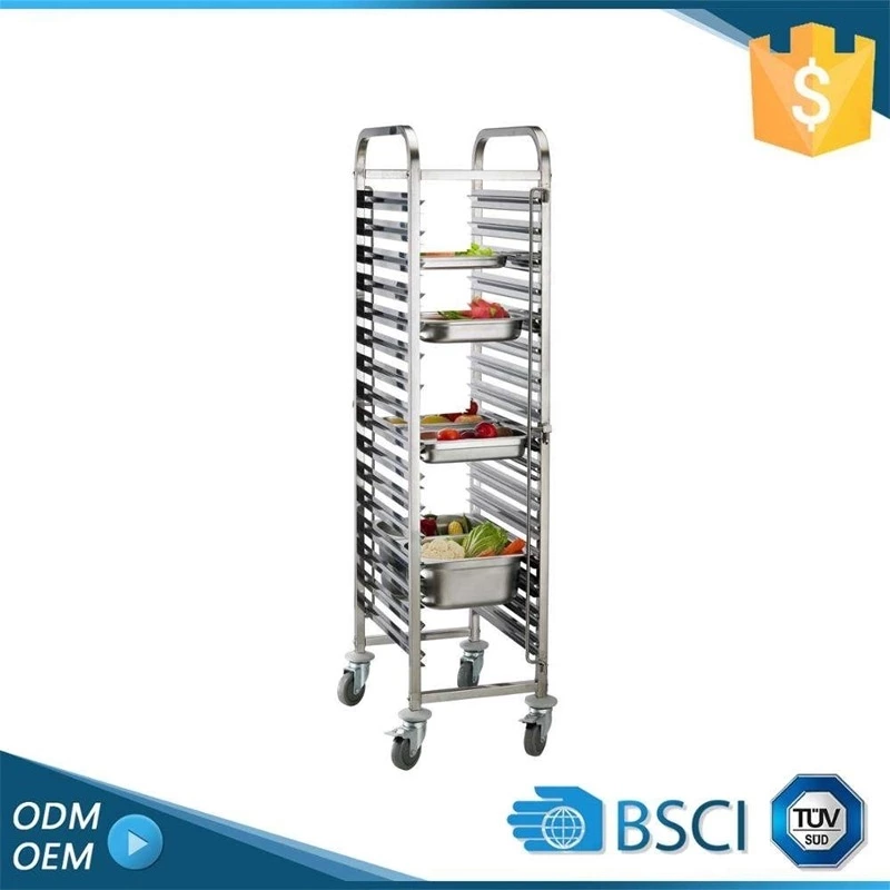 Stainless Steel Bakery Hotel Rack Cart Knocked-Down Design for Efficient Food Transport in Bread Shops Kitchen Machines