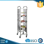 Stainless Steel Bakery Hotel Rack Cart Knocked-Down Design for Efficient Food Transport in Bread Shops Kitchen Machines