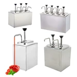 Commercial Bucket Stainless Steel Table Top Ketchup Honey Dispenser Multi Condiment Pump Tomato Sauce Dispenser