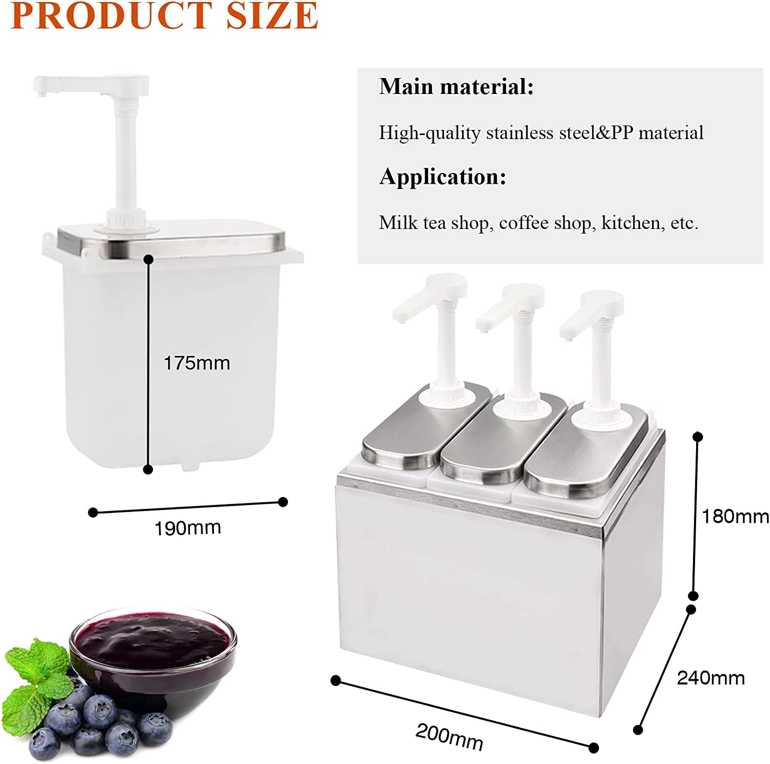 Commercial Bucket Stainless Steel Table Top Ketchup Honey Dispenser Multi Condiment Pump Tomato Sauce Dispenser