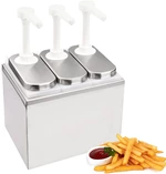 Commercial Bucket Stainless Steel Table Top Ketchup Honey Dispenser Multi Condiment Pump Tomato Sauce Dispenser