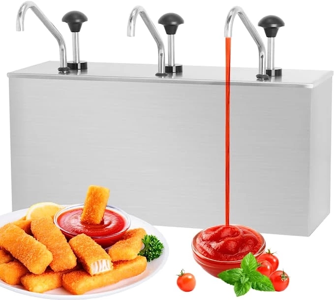 Commercial Bucket Stainless Steel Table Top Ketchup Honey Dispenser Multi Condiment Pump Tomato Sauce Dispenser